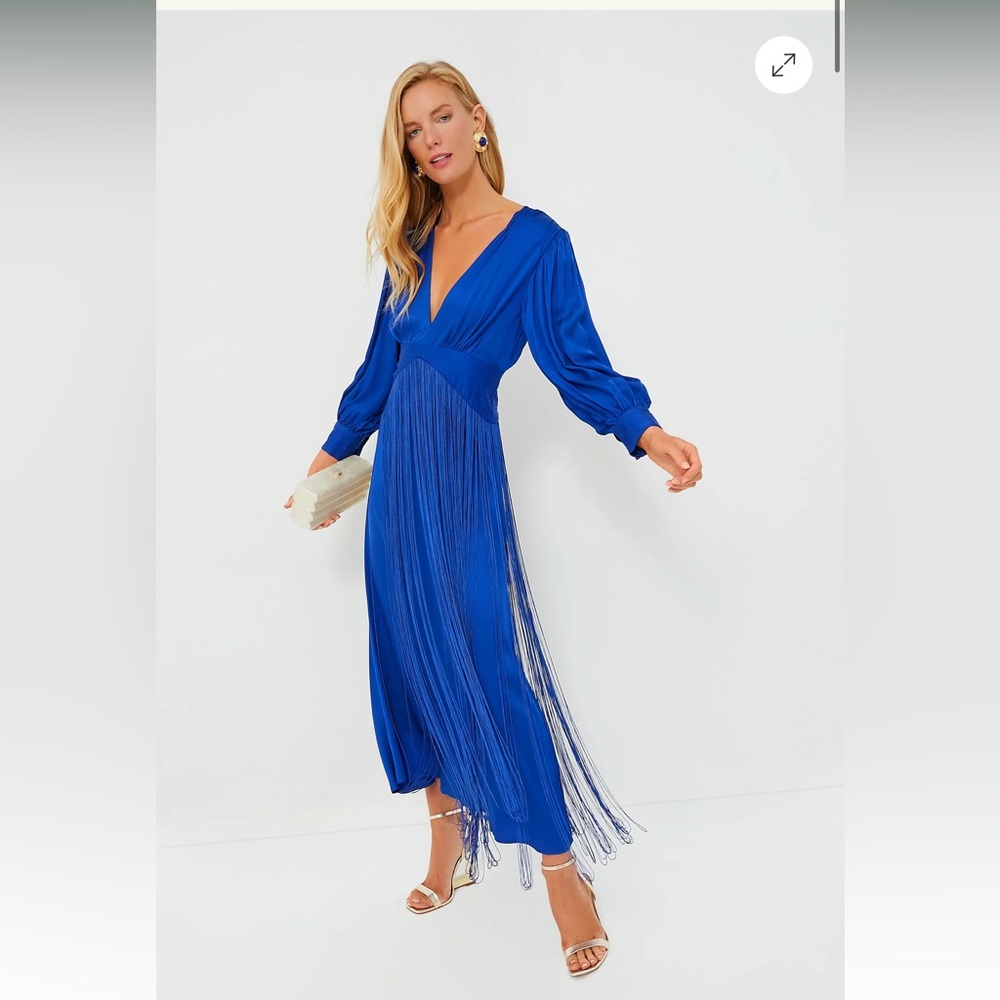 Farm Rio blue fringe dress
